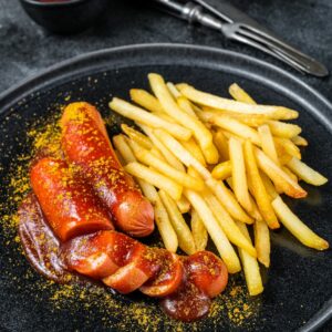 Currywurst mit Pommes-KAUF CITY Hamburg-Bramfelder Chaussee 211-213 ,